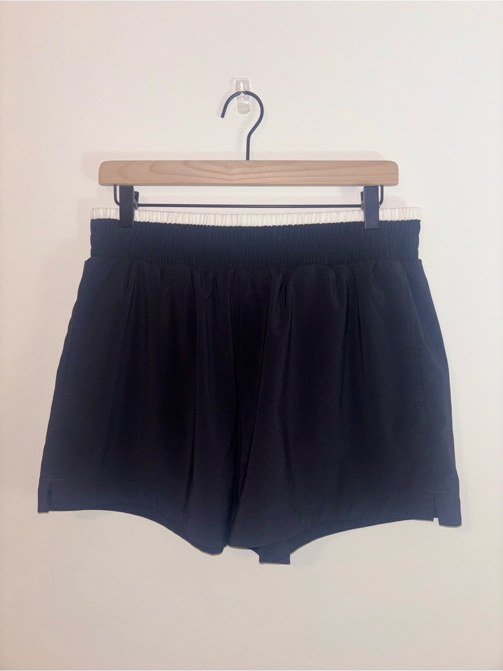 all in motion Black Athletic Shorts with White-Trim Waistband